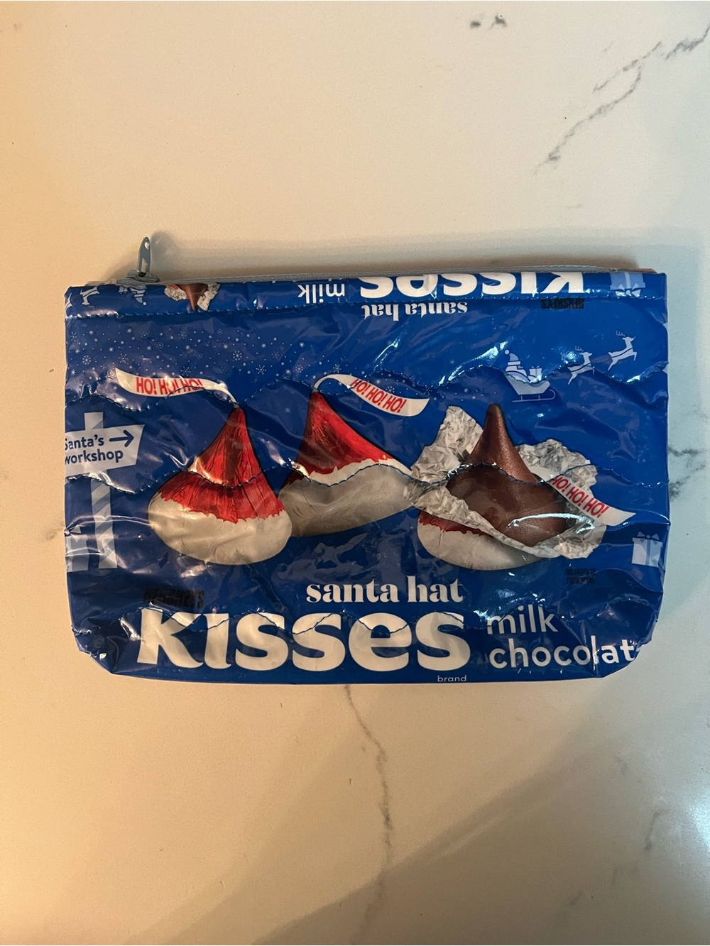 Hershey's Kisses Santa Zipper Pouch - Blue
